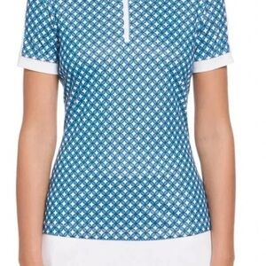 Callaway Blue Geometric Short Sleeve Top